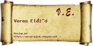 Veres Előd névjegykártya