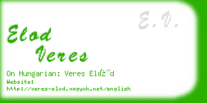 elod veres business card